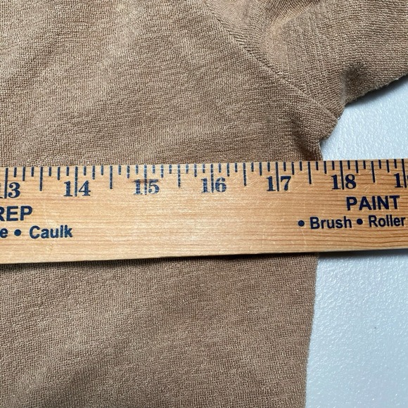 Reformation Janice Knit Crop Cardigan M Button Up 3/4 Sleeve Tan Orange - Picture 3 of 7